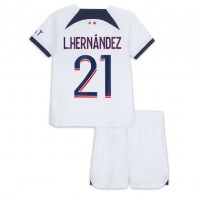 Paris Saint-Germain Lucas Hernandez #21 Vieras Peliasu Lasten 2023-24 Lyhythihainen (+ Lyhyet housut)